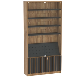 Витрина серии "Смок" №2, Дуб Канзас коричневый + Черный