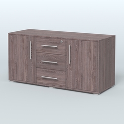 Тумба стационарная для оргтехники, цвет темный дуб, Ясень Анкор темный