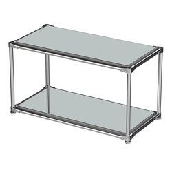 Хромированный стеллаж СТИЛЬ №4а-4 малый зеркальный, Метрополитан Грей