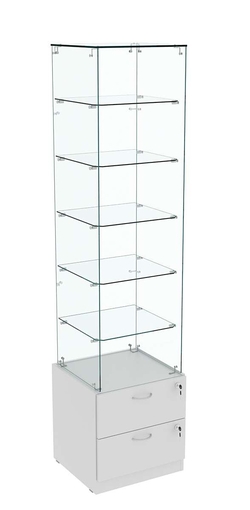 Витрина ХРУСТАЛЬ №606 стаканчик (З/C - стекло), без дверей, Серый