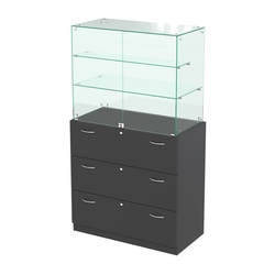 Высокий прилавок с выдвижными ящиками Селена-102, Черный