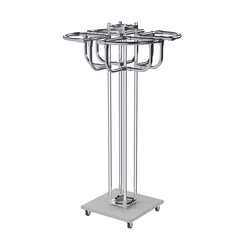 Торговое хромированное вешало с усиленными поручнями СЕКТОР №4, Серый