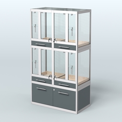 Витрина малая для продажи птиц в зоомагазин серии ЖАКО-02, Темно-Серый