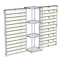 Хромированное вешало ЩИТ №2-4 с зеркальными полками 4мм, Белый