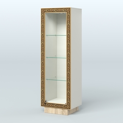 Низкая витрина из ДСП с декором НБА-1, Белый + Дуб Сонома