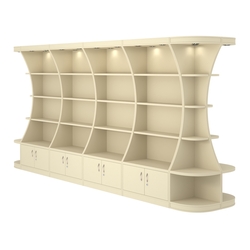 Островной высокий стеллаж ГАРАНТ №5, Крем Вайс