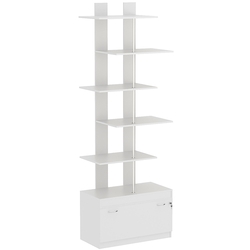 Стеллаж серии КУБ №5 с четырьмя полками высокий, Серый