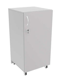 Прилавок Истра №121 квадратный с дверкой на стальных колесах (закрытый), Серый