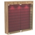 Настенная витрина с бархатом серии БАРОН №4-4А (девять полок) Дуб канзас коричневый + 07 Red