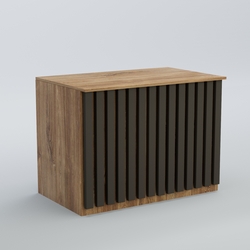 Ресепшен - стол широкий серии ПРИЛИВ №8, Дуб Канзас Коричнерый + черный