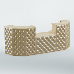 Ресепшен со столом БАРОН №7 (карета золото), Дуб сонома + Экокожа золотистая