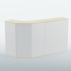 Ресепшен БАРОН №5 (ровная поверхность), Крем вайс + Экокожа белая