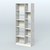 Стеллаж из ДСП серии ЛОФТ №9-3 с полками стекло 5 мм Метрополитан Грей + Белый