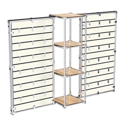 Хромированное вешало ЩИТ №2-3 с полками ДСП 16мм, Дуб Золотистый