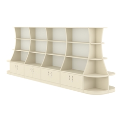 Островной низкий стеллаж ГАРАНТ №5, Крем Вайс + Белый