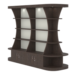 Островной высокий стеллаж ГАРАНТ №3, Дуб Венге + Белый