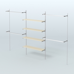 Neo Fix №5 с полками из ДСП и П-образными поручнями (3600 мм), Крем Вайс