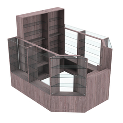 Торговый пристенный островок ГРАЦИЯ №8 (открытый) (5.24 кв.м), Ясень Анкор темный