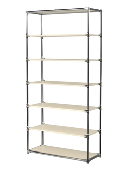 Пристенный торговый стеллаж ЛАЙТ с широкими полками ДСП №3, Крем Вайс