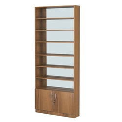 Стеллаж из ДСП с 6-ю полками 200x900 мм серии LEVEL-6 №10-2 (З/C - ЗЕРКАЛО), Орех