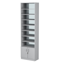 Стеллаж из ДСП с 7-ю полками 300x600 мм серии LEVEL-7 №5-1 (З/C - ЗЕРКАЛО), Серый