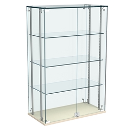 Витрина Истра настольная №22-РЕГ с регулировочными стеклянными полками, Крем Вайс