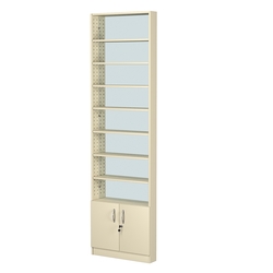 Стеллаж из ДСП с 7-ю полками 100x600 мм серии LEVEL-7 №1-2 (З/C - ЗЕРКАЛО), Крем Вайс