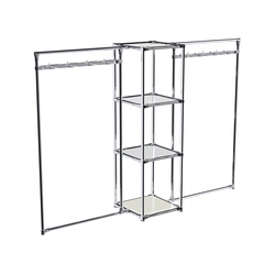 Хромированное вешало ЛУЧ №2-4 с зеркальными полками 4мм, Белый