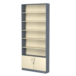 Стеллаж из ДСП с 5-ю полками 200x900 мм серии LEVEL-5 №10 (З/C - ДВП), Темно-серый + Крем Вайс