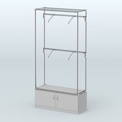 Торговая система ХРОМ без ДСП 1200 мм №3-4 с тумбой Т-21 и поручнями, Серый