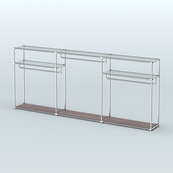 Островная торговая система ХРОМ 3600 мм с поручнями №4, Ясень Анкор темный