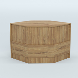 Стол-ресепшен серии ПРАЙМ №3Б угловой, Дуб Канзас коричневый