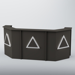 Ресепшен со скошенными углами ТРЕУГОЛЬНИК №5, Черный