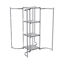 Хромированное вешало ВОЛНА №4-3 с полками ДСП 16мм, Серый