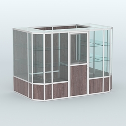 Павильон из профиля пристенный №10б (4,05 кв.м), Ясень Анкор темный