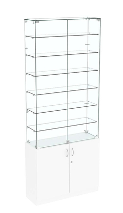 Высокая витрина ИСТРА №733 (задняя стенка - стекло), Белый