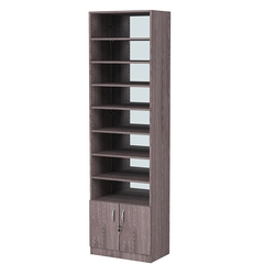 Стеллаж из ДСП с 7-ю полками 350x600 мм серии LEVEL-7 №6-2 (З/C - ЗЕРКАЛО), Ясень Анкор темный