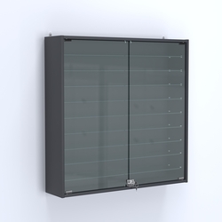 Витрина настенная №204-5А с девятью прозрачными полками, Антрацит