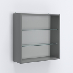 Витрина настенная №201-1Г с двумя полками, Темно-Серый