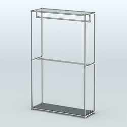 Торговая система ХРОМ без ДСП 1200 мм с поручнями №1, Темно-Серый