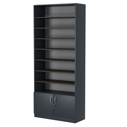 Стеллаж из ДСП с 8-ю полками 350x900 мм серии LEVEL-8 №13 (З/C - ДВП), Антрацит