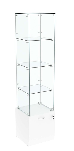 Витрина Кристалл №106 стаканчик (З/С - стекло), без дверей, Белый