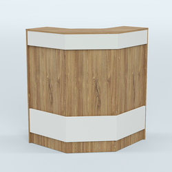 Ресепшен серии ПРАЙМ №3Б угловой, Дуб Канзас коричневый + Белый