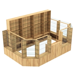 Торговый пристенный островок ГРАЦИЯ №12 (открытый) (9.62 кв.м), Дуб Золотистый