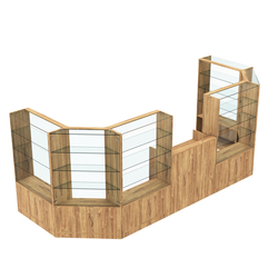 Торговый пристенный островок ГРАЦИЯ №5 (открытый) (6.05 кв.м), Дуб Канзас коричневый