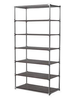 Пристенный торговый стеллаж ЛАЙТ с глубокими полками ДСП №4, Дуб Венге