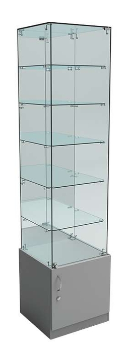 Витрина ИСТРА №508 стаканчик (задняя стенка - зеркало), Серый