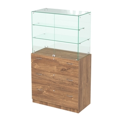 Высокий прилавок с выдвижными ящиками Селена-102, Дуб Канзас коричневый