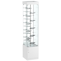 Стеклянная торговая витрина с миниатюрными тонированными полками Dark №4-2, Серый