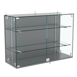 Витрина настенная НЕО №3-1 с двумя полками, Темно-Серый